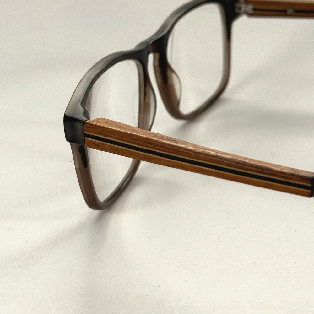 A&A OPTICAL‎ Cremieux Eyeglasses Frame Only 51-18-140 Wood/Plastic Brown